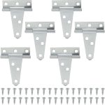 6Pack 2 Inch Silver T-Strap Shed Hinge,Barn Door Hinges Heavy Duty Gate Strap Hinge T Hinges for Barn Door, Shed or Wooden Fences